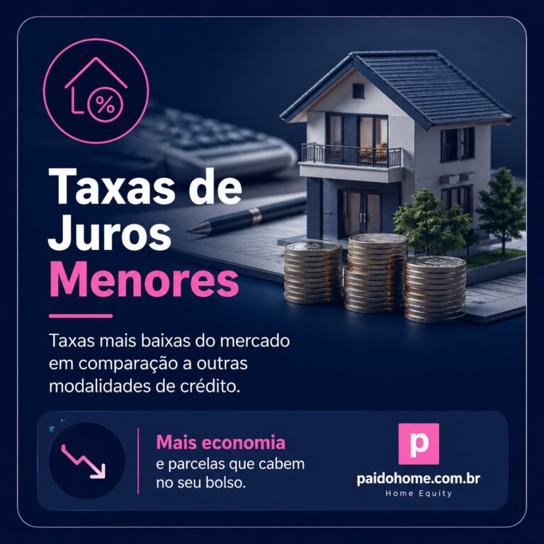 Home Equity com taxas de juros menores usando imóvel em garantia